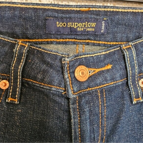 Y2K Levi's Too Superlow Boot Cut 524 Dark Wash Jeans - Picture 2 of 6